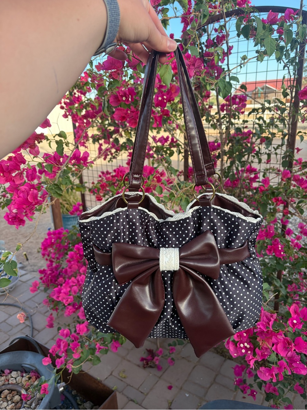 Black & White Polka Dot Purse